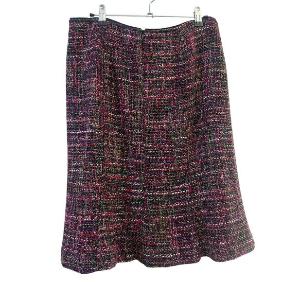 Talbots Skirt Womens Size 8 Petite Multicolor Tweed Retro Midi Pencil Flare - Picture 4 of 6